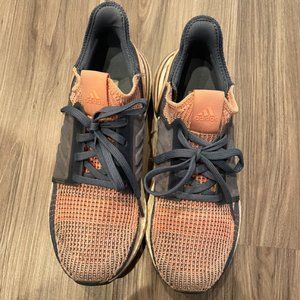Adidas Ultraboost 19 Sneakers - Glow Pink / Tech Ink / Solar Orange - Size 8